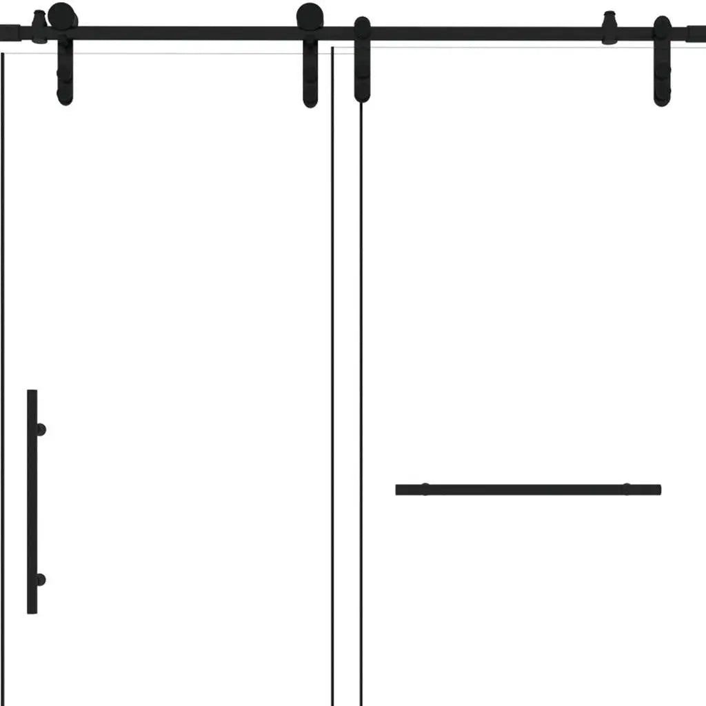 Set Of Two Tempered Glass Shower Doors Homeroots Kitchen & Dining