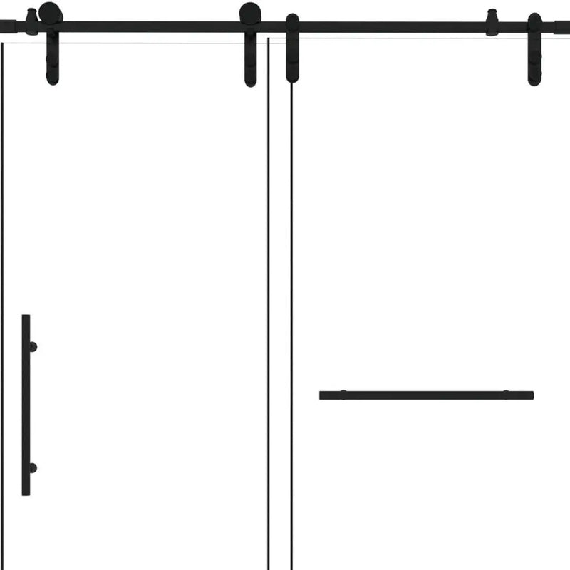 Set Of Two Tempered Glass Shower Doors Homeroots Kitchen & Dining