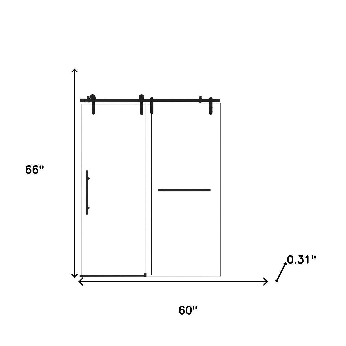 Set Of Two Tempered Glass Shower Doors Homeroots Kitchen & Dining