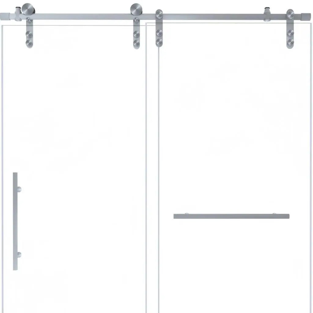 Set Of Two Tempered Glass Shower Doors Homeroots Kitchen & Dining