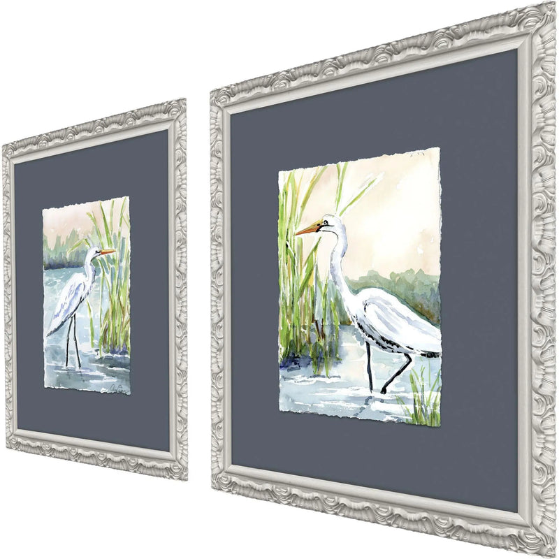 Set Of Two Wading in Shallows Set of Set Gray Framed Wall Art Homeroots Home Decor