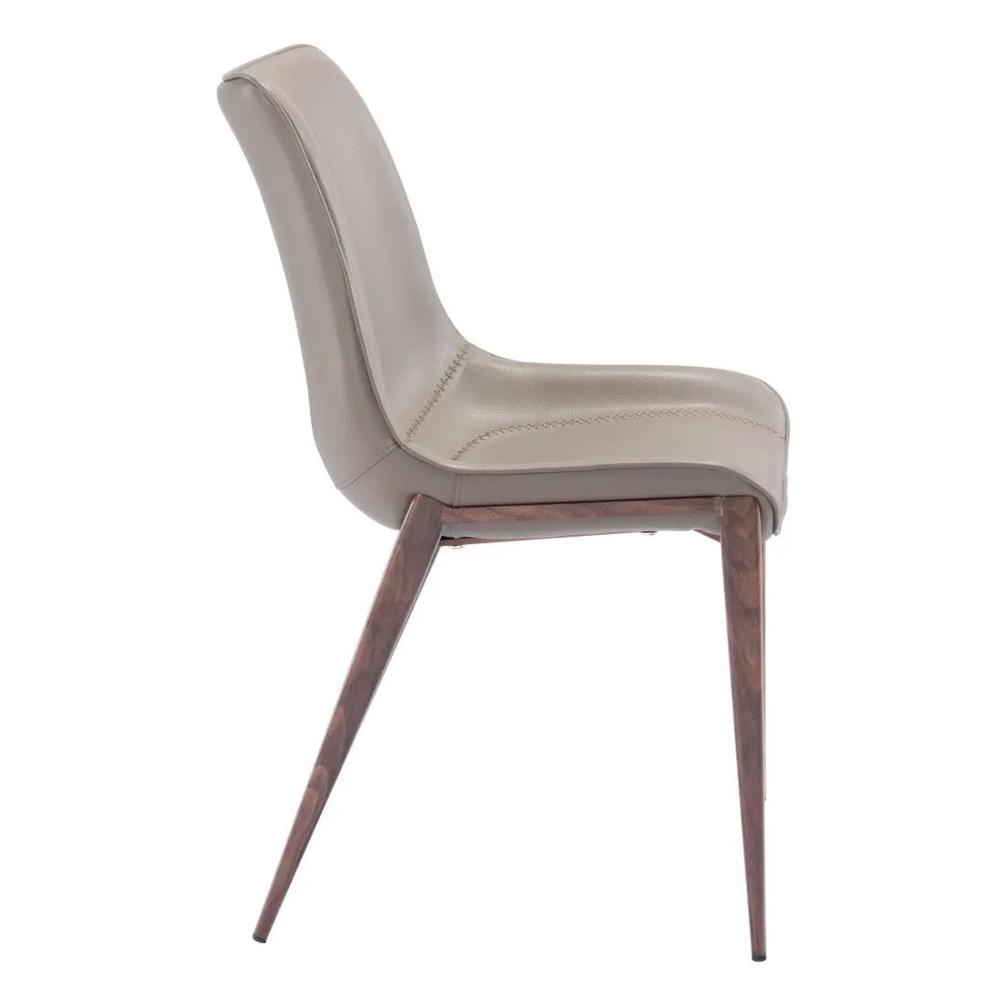 Set Of Two Walnut Solid Back Dining Chairs Homeroots Kitchen & Dining