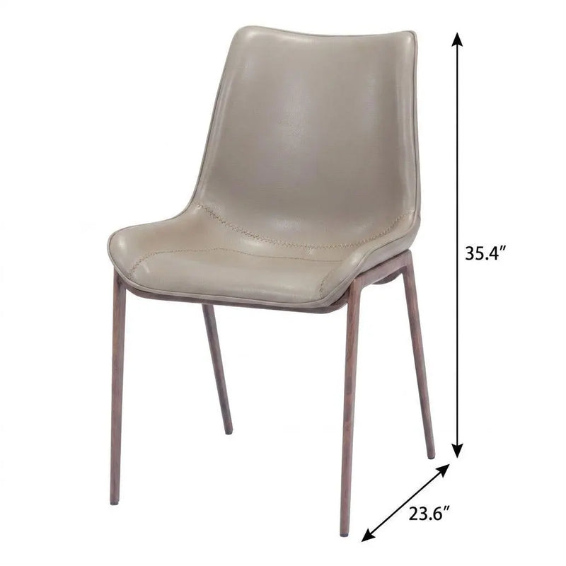 Set Of Two Walnut Solid Back Dining Chairs Homeroots Kitchen & Dining