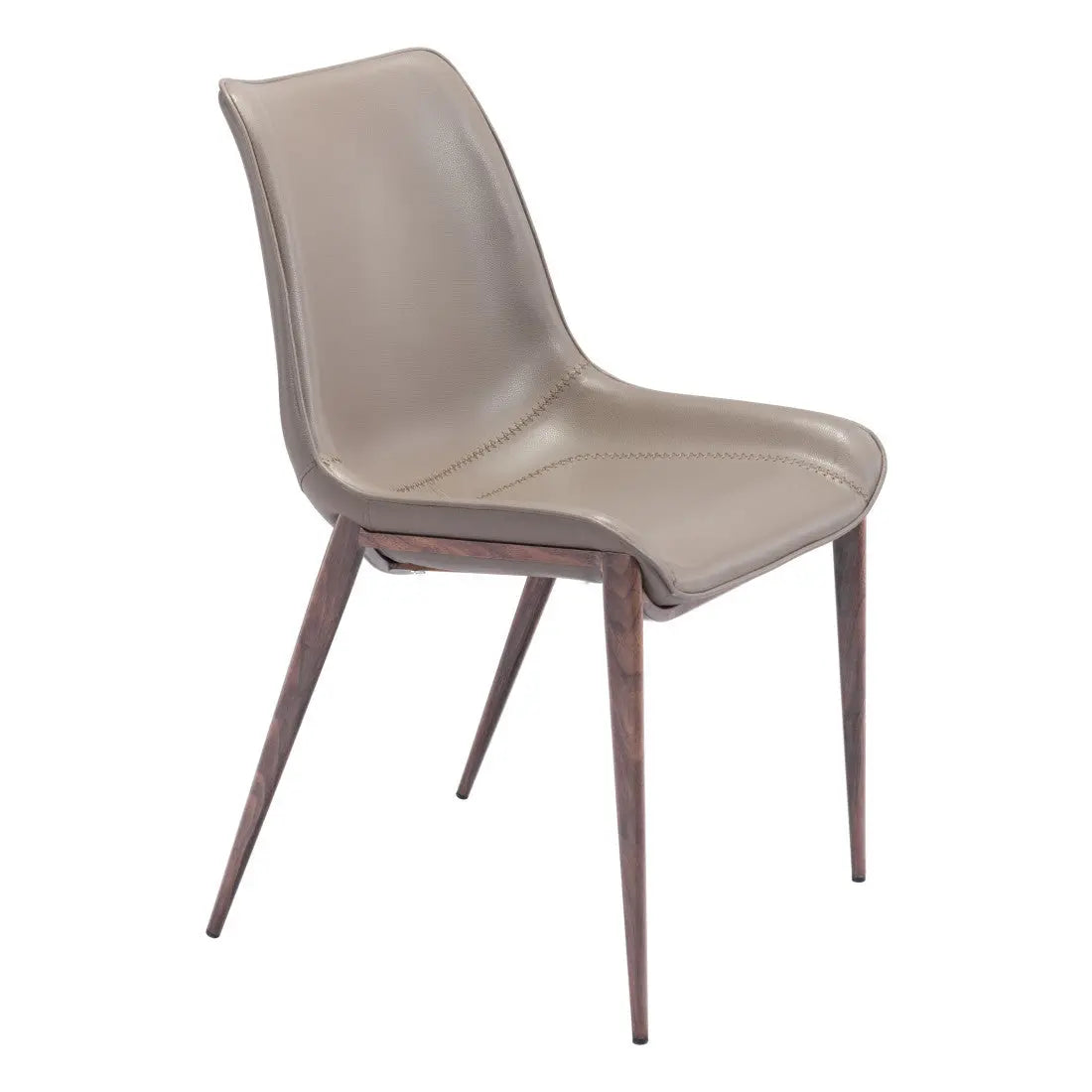 Set Of Two Walnut Solid Back Dining Chairs Homeroots Kitchen & Dining
