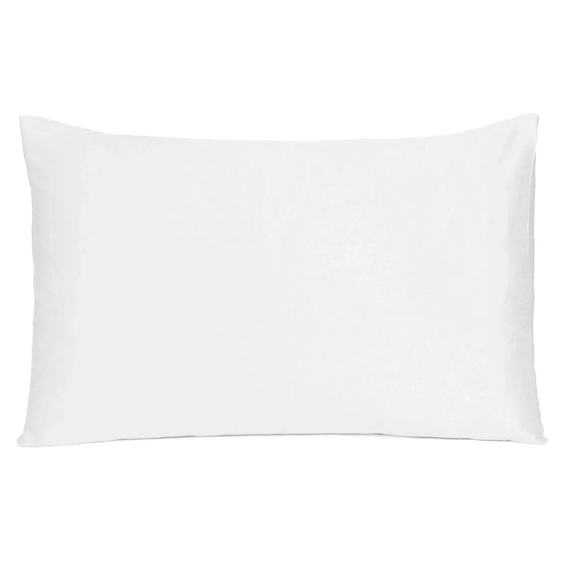 Set Of Two White Silky Satin Standard Pillowcases Homeroots Bed & Bath