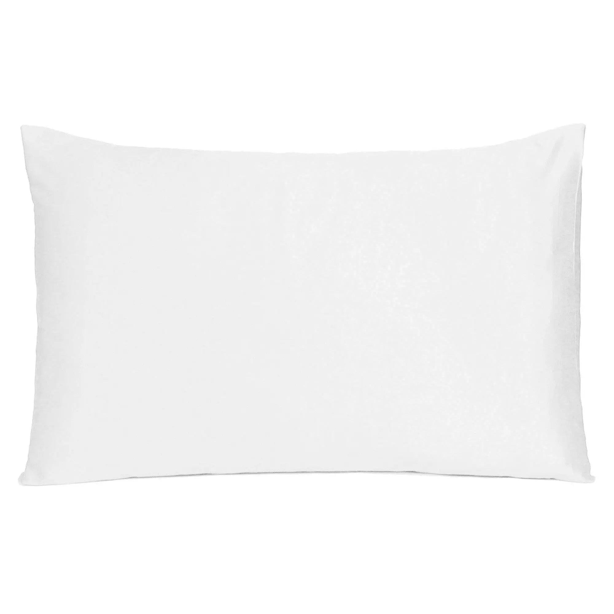 Set Of Two White Silky Satin Standard Pillowcases Homeroots Bed & Bath