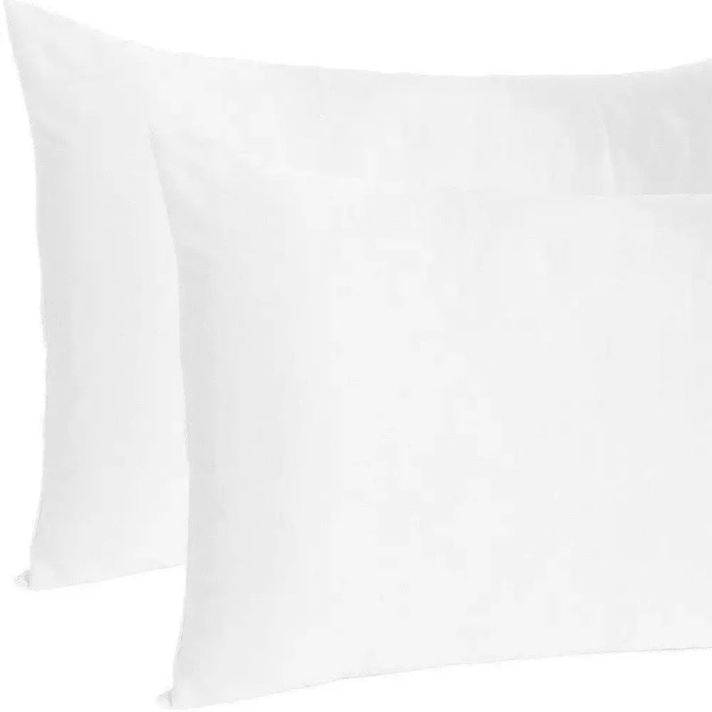 Set Of Two White Silky Satin Standard Pillowcases Homeroots Bed & Bath