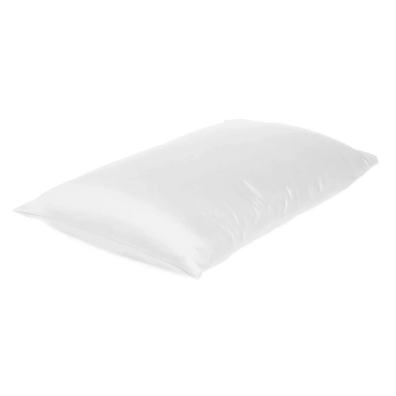 Set Of Two White Silky Satin Standard Pillowcases Homeroots Bed & Bath