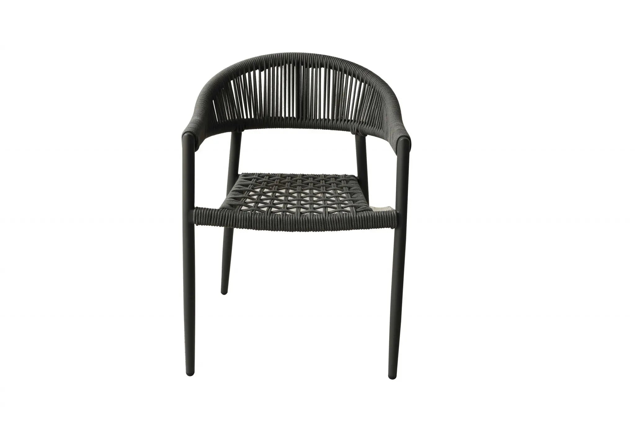 Set of Four 22" Gray Aluminum Outdoor Arm Chair Homeroots Outdoor