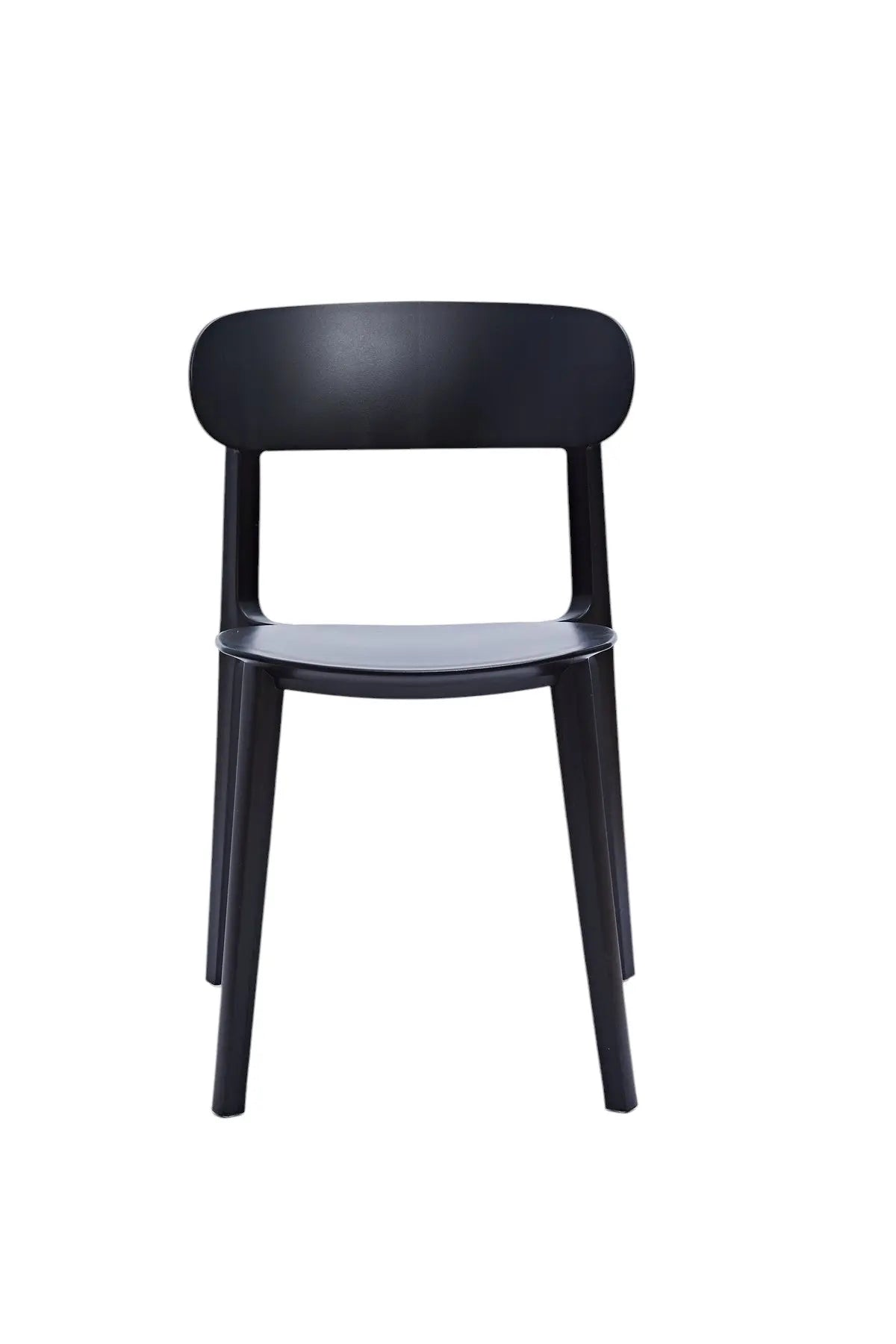 Set of Four Black Heavy Duty Plastic Dining Side Chairs Homeroots Kitchen & Dining