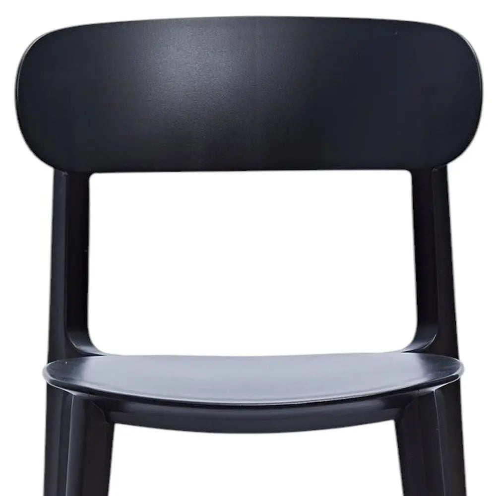 Set of Four Black Heavy Duty Plastic Dining Side Chairs Homeroots Kitchen & Dining
