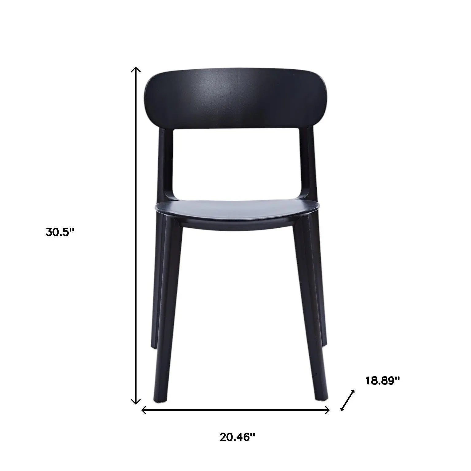 Set of Four Black Heavy Duty Plastic Dining Side Chairs Homeroots Kitchen & Dining