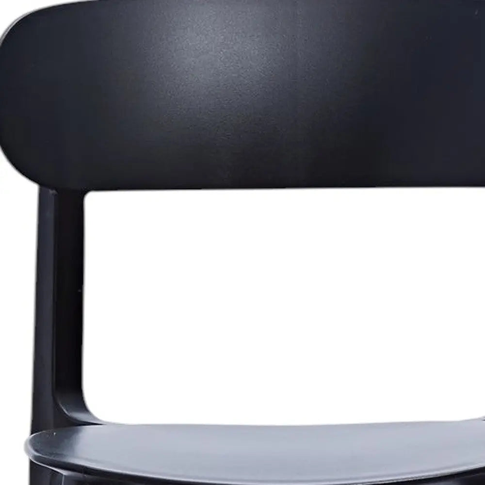 Set of Four Black Heavy Duty Plastic Dining Side Chairs Homeroots Kitchen & Dining