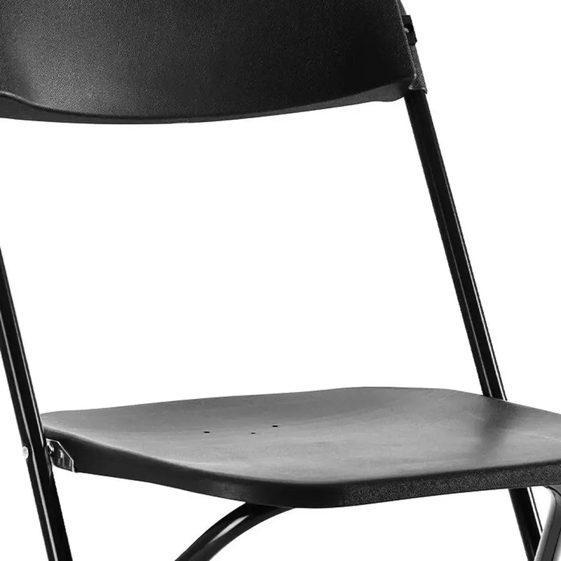 Set of Four Black Metal Outdoor Folding Stacking Dining Chairs Homeroots Outdoor