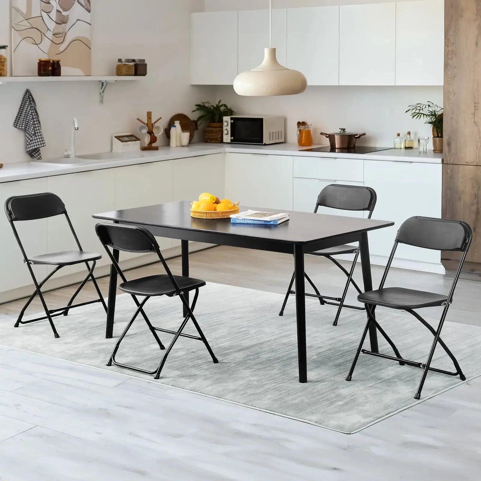 Set of Four Black Metal Outdoor Folding Stacking Dining Chairs Homeroots Outdoor