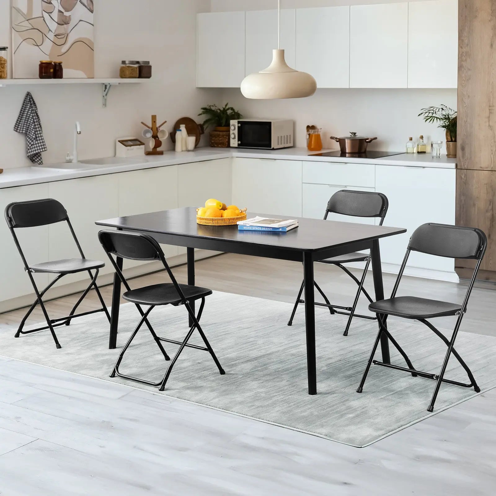 Set of Four Black Metal Outdoor Folding Stacking Dining Chairs Homeroots Outdoor