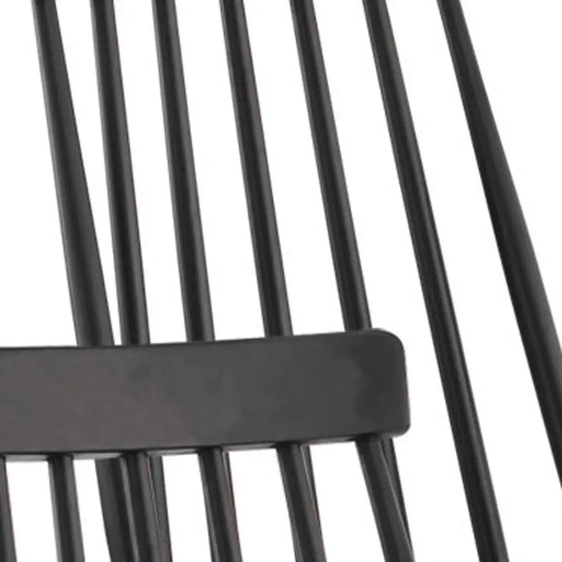 Set of Four Black Solid Wood Windsor Back Dining Side Chairs Homeroots Kitchen & Dining