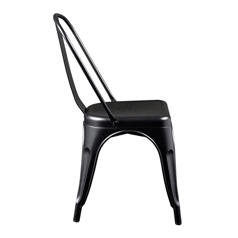 Set of Four Black Steel Dining Side Chairs Homeroots Kitchen & Dining