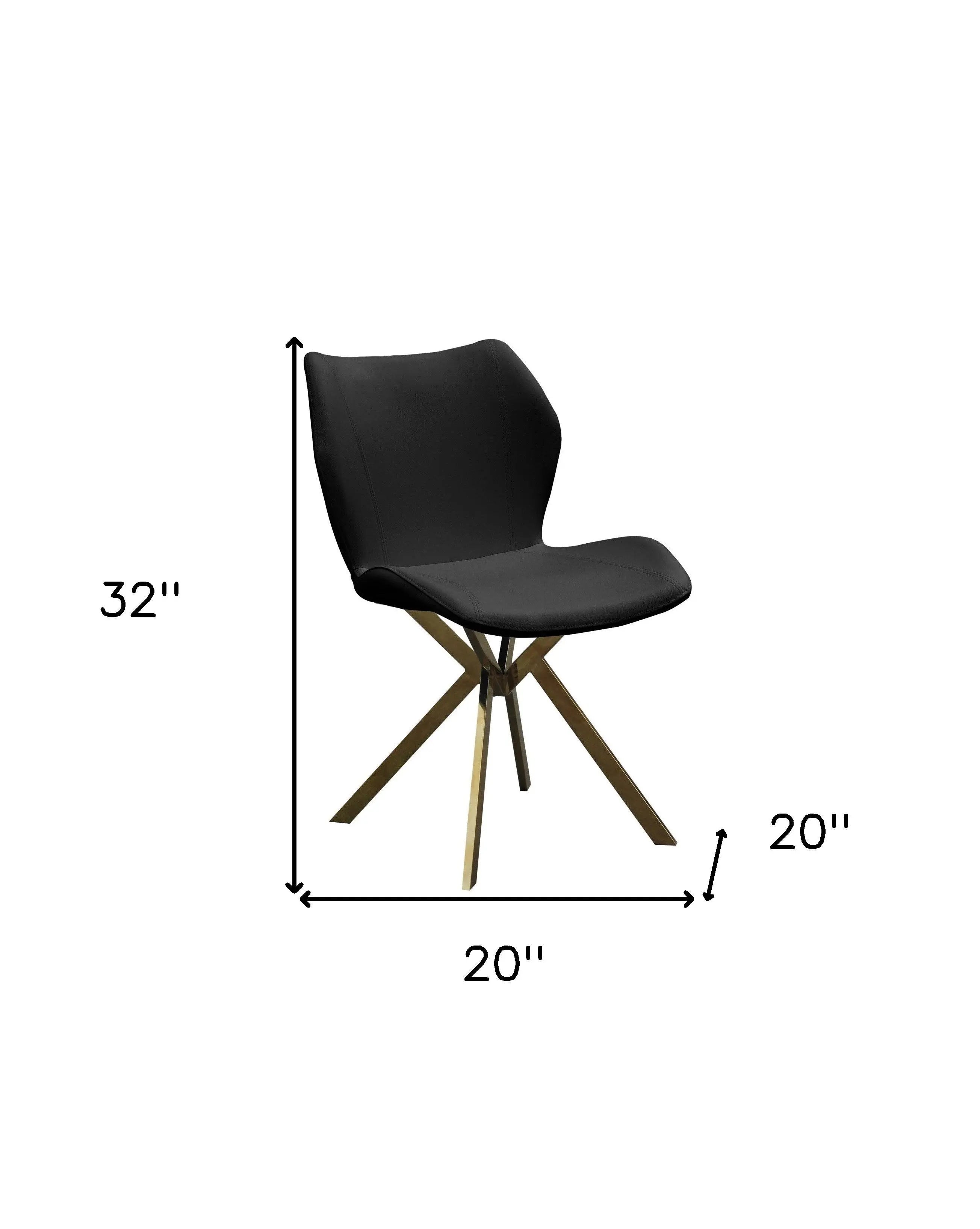 Set of Four Black and Gold Faux Leather Dining Side Chairs Homeroots Kitchen & Dining