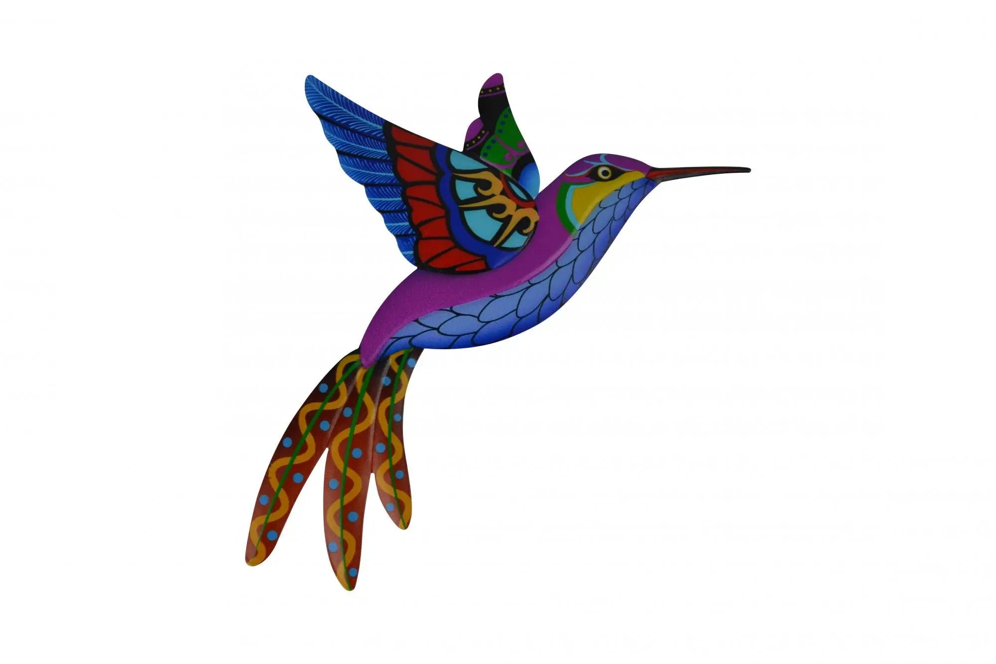 Set of Four Blue Purple And Red Metal Birds Garden Accents Accessories Homeroots Outdoor