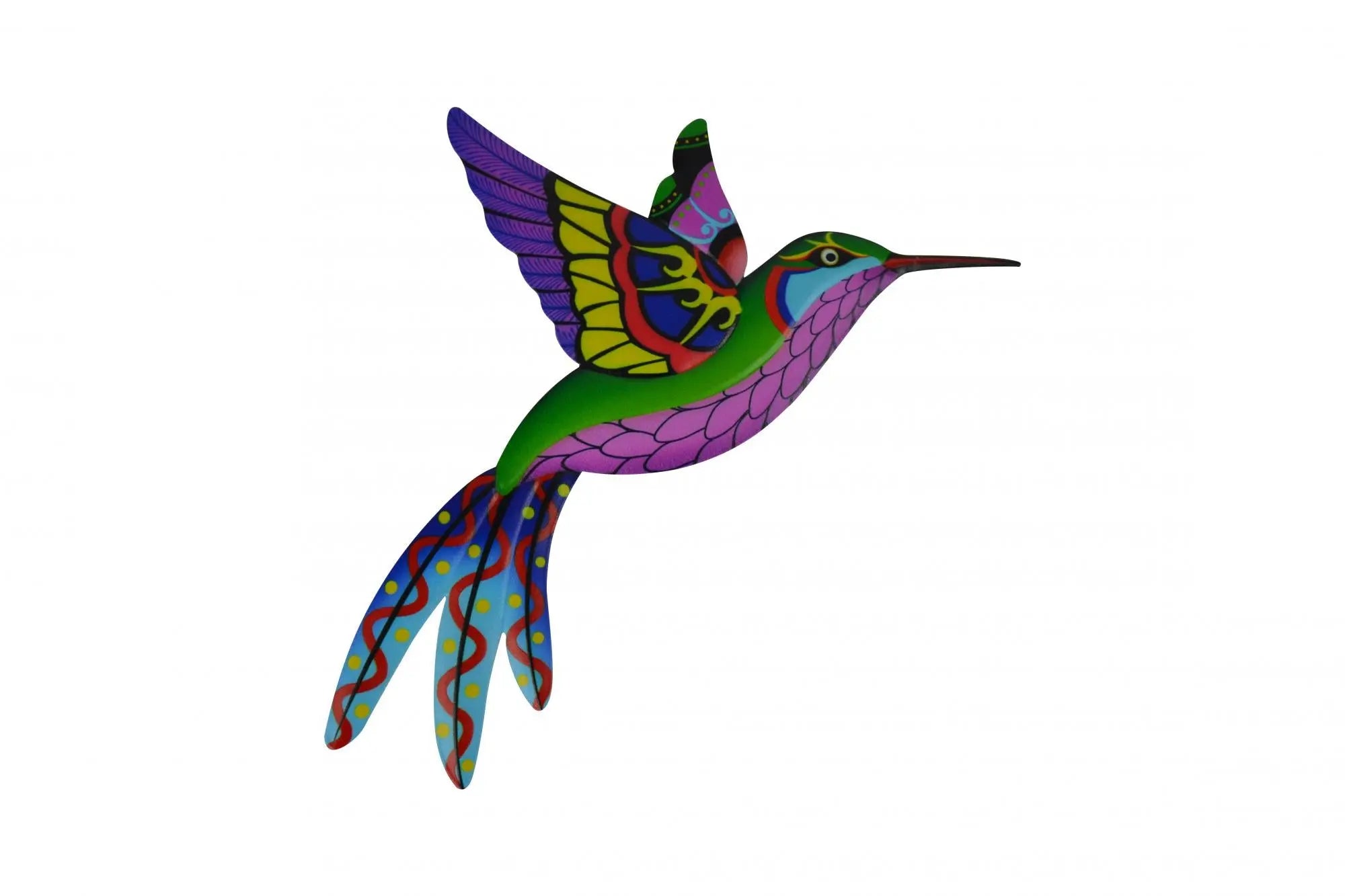 Set of Four Blue Purple And Red Metal Birds Garden Accents Accessories Homeroots Outdoor