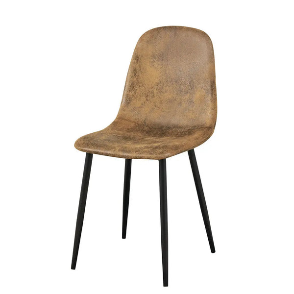 Set of Four Brown and Black Suede and Metal Dining Side Chairs Homeroots Kitchen & Dining