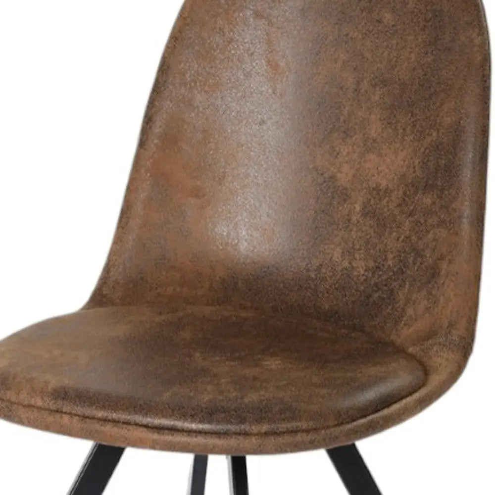 Set of Four Brown and Black Upholstered Suede Dining Side Chairs Homeroots Kitchen & Dining