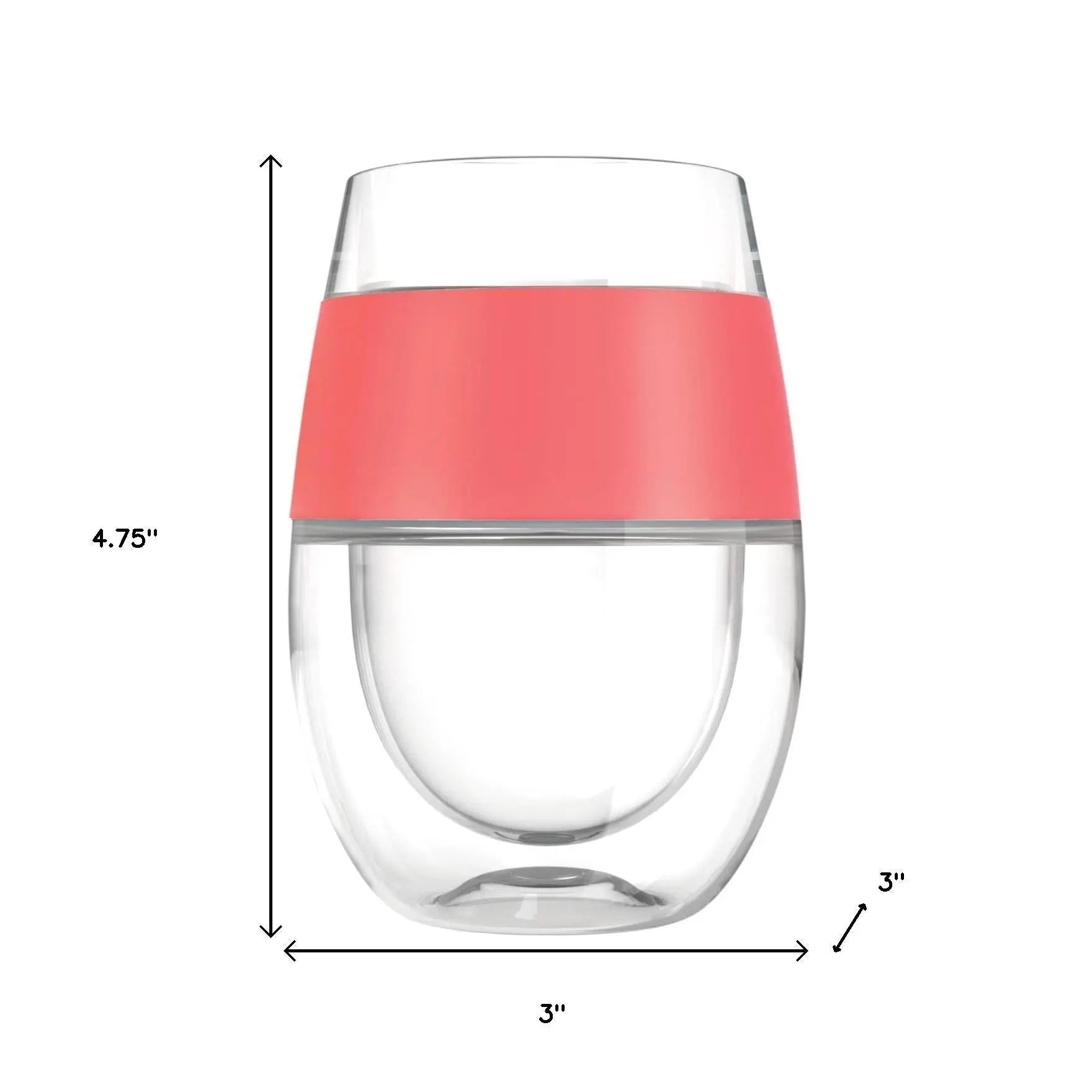 Set of Four Clear And Blue Tritan Plastic Convex Curve Shape Stemless All Purpose Wine Glass Homeroots Kitchen & Dining