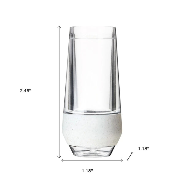 Set of Four Clear And White Plastic Angular Shape Stemless White Wine Glass Homeroots Kitchen & Dining