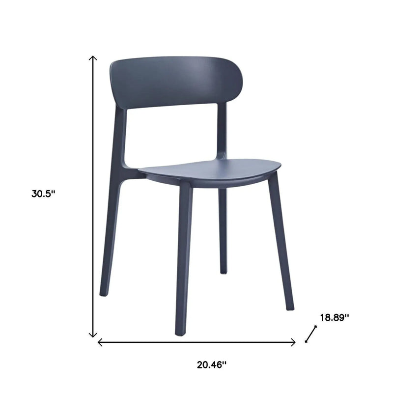Set of Four Gray Heavy Duty Plastic Dining Side Chairs Homeroots Kitchen & Dining