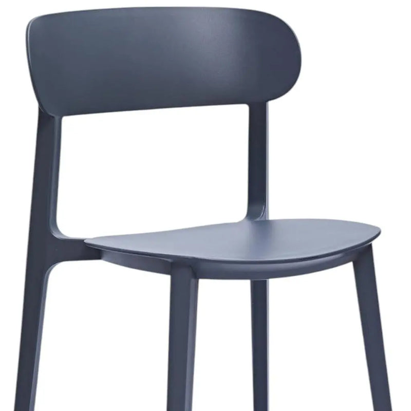 Set of Four Gray Heavy Duty Plastic Dining Side Chairs Homeroots Kitchen & Dining