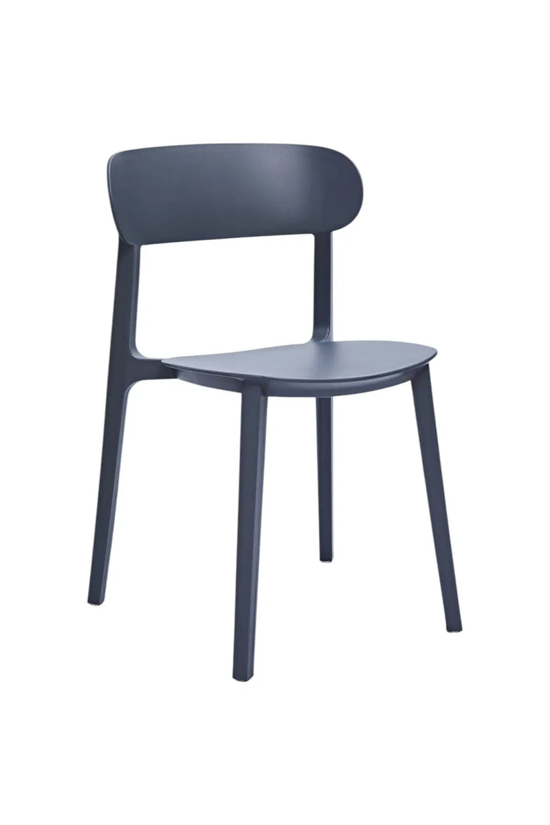 Set of Four Gray Heavy Duty Plastic Dining Side Chairs Homeroots Kitchen & Dining