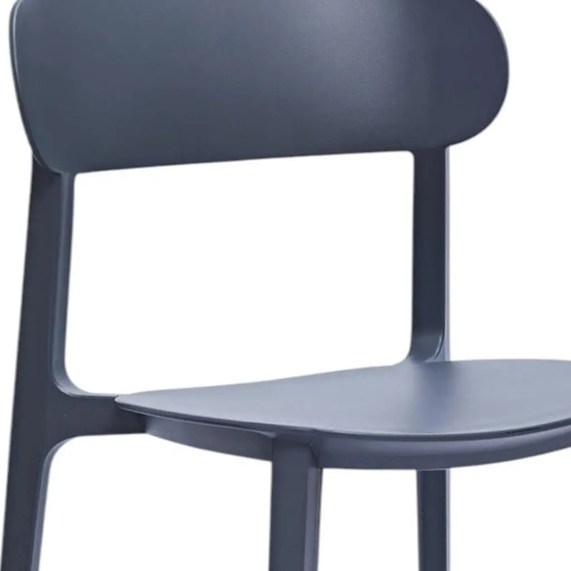 Set of Four Gray Heavy Duty Plastic Dining Side Chairs Homeroots Kitchen & Dining
