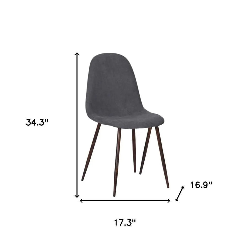 Set of Four Gray and Brown Upholstered Fabric Dining Side Chairs Homeroots Kitchen & Dining