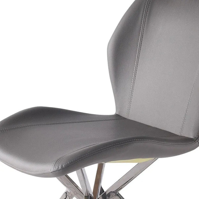 Set of Four Gray and Silver Faux Leather Dining Side Chairs Homeroots Kitchen & Dining