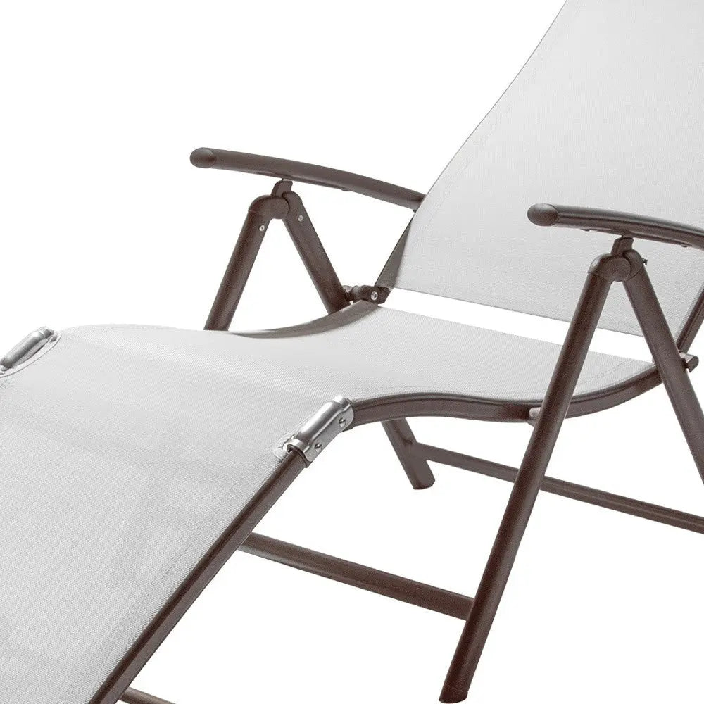 Set of Four Light Gray Steel Outdoor Folding Chaise Lounges Homeroots Outdoor