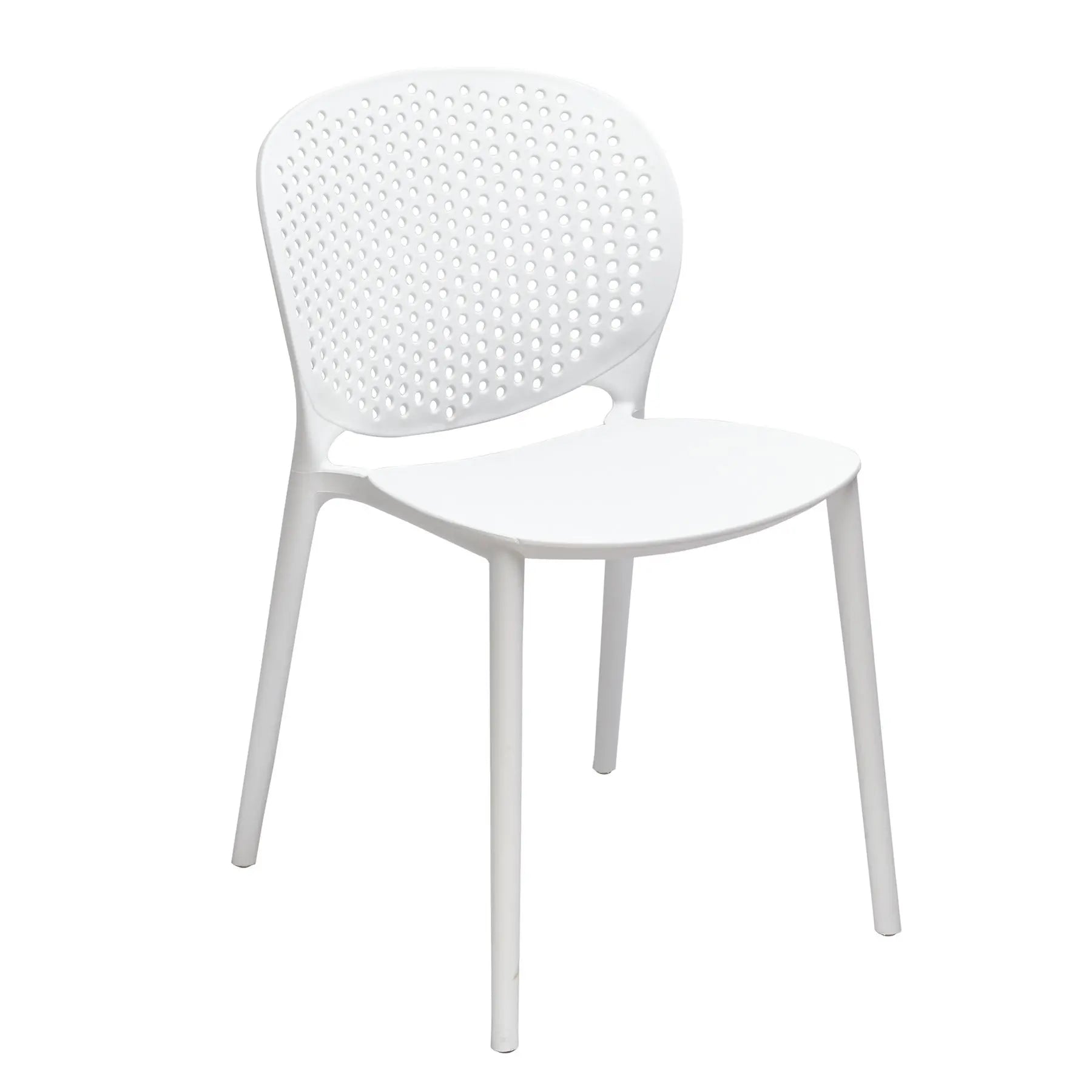 Set of Four White Heavy Duty Plastic Dining Side Chairs Homeroots Kitchen & Dining