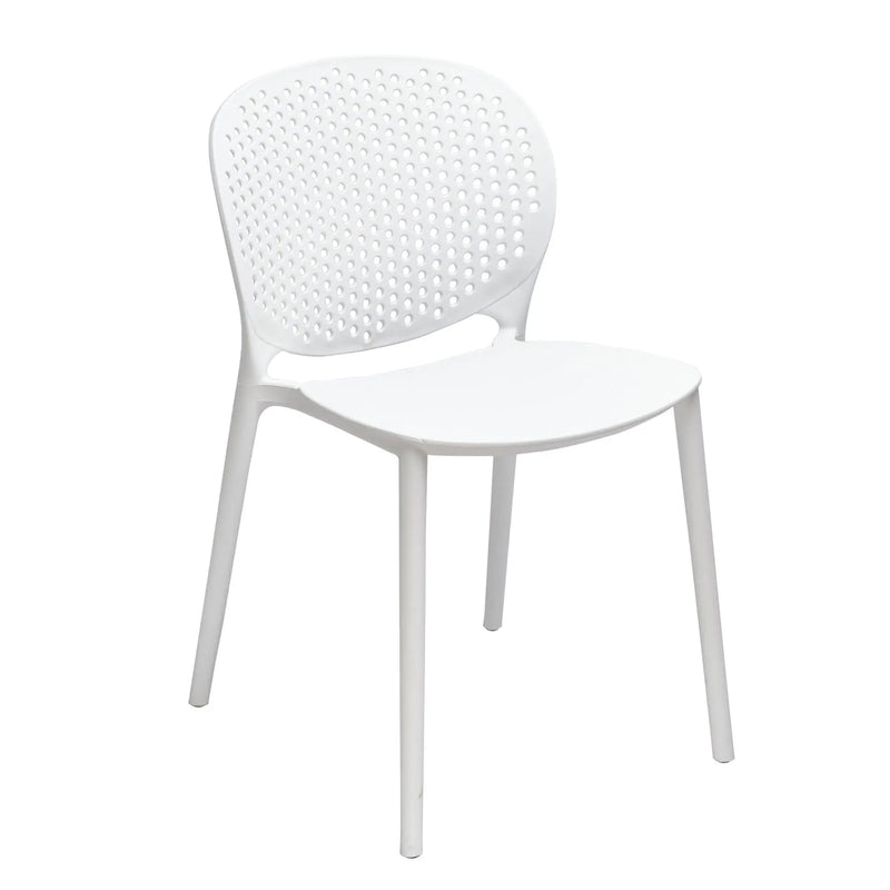 Set of Four White Heavy Duty Plastic Dining Side Chairs Homeroots Kitchen & Dining