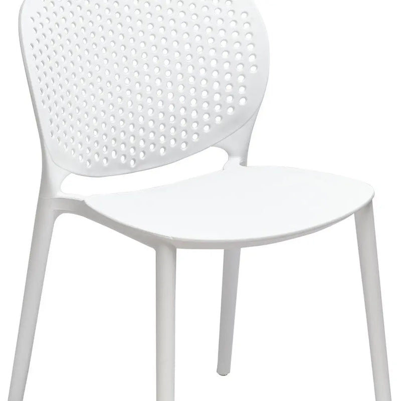 Set of Four White Heavy Duty Plastic Dining Side Chairs Homeroots Kitchen & Dining