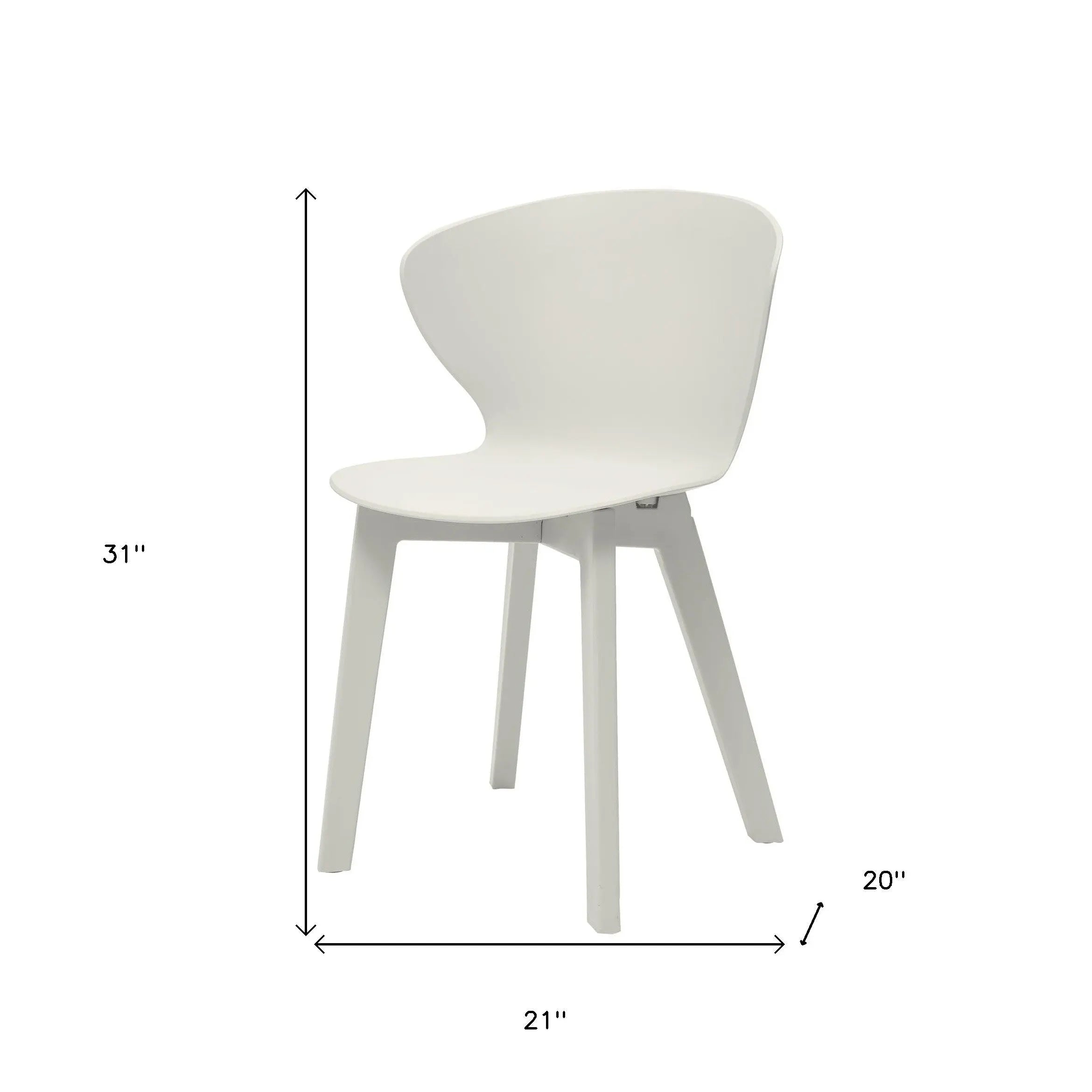 Set of Four White Heavy Duty Plastic Dining Side Chairs Homeroots Kitchen & Dining