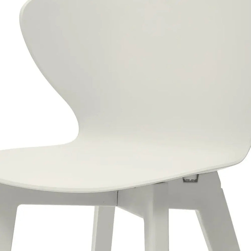 Set of Four White Heavy Duty Plastic Dining Side Chairs Homeroots Kitchen & Dining