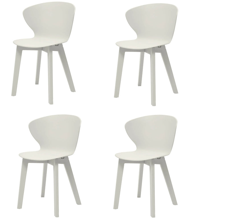 Set of Four White Heavy Duty Plastic Dining Side Chairs Homeroots Kitchen & Dining