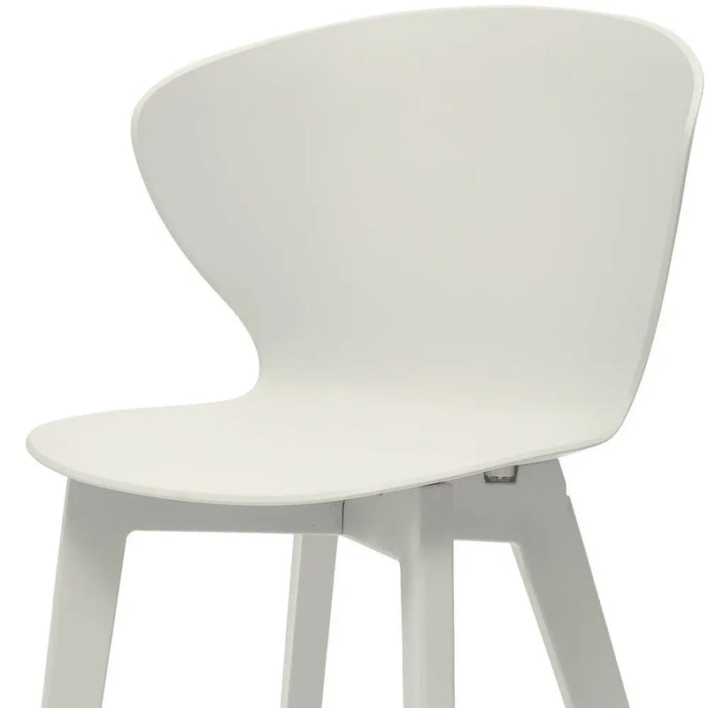 Set of Four White Heavy Duty Plastic Dining Side Chairs Homeroots Kitchen & Dining