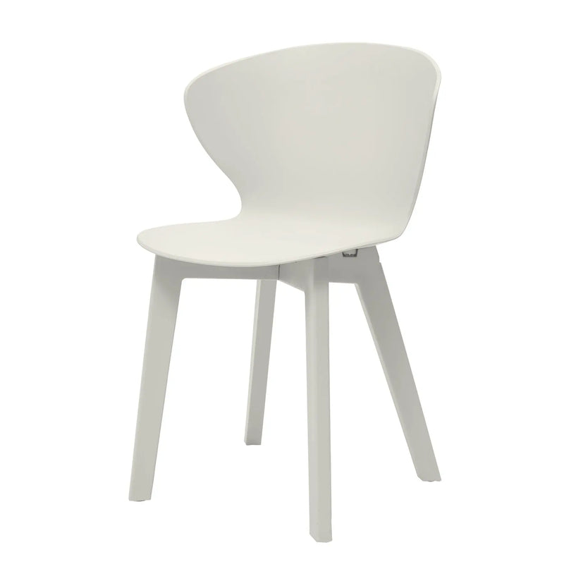 Set of Four White Heavy Duty Plastic Dining Side Chairs Homeroots Kitchen & Dining