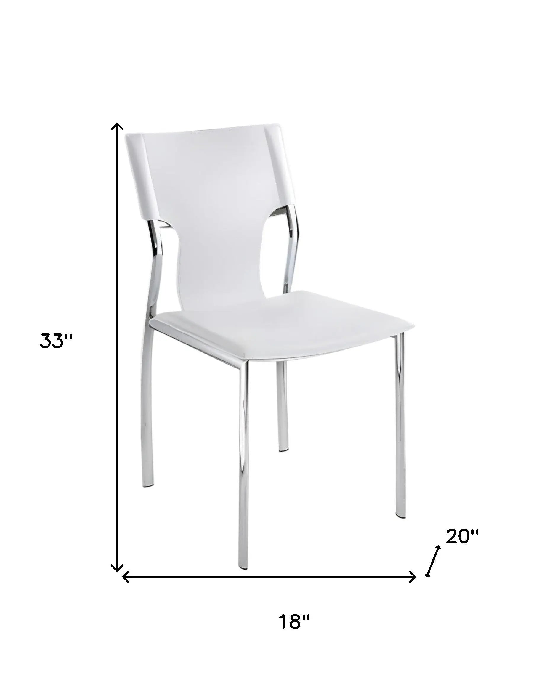 Set of Four White and Silver Metal and Leather Dining Side Chairs Homeroots Kitchen & Dining
