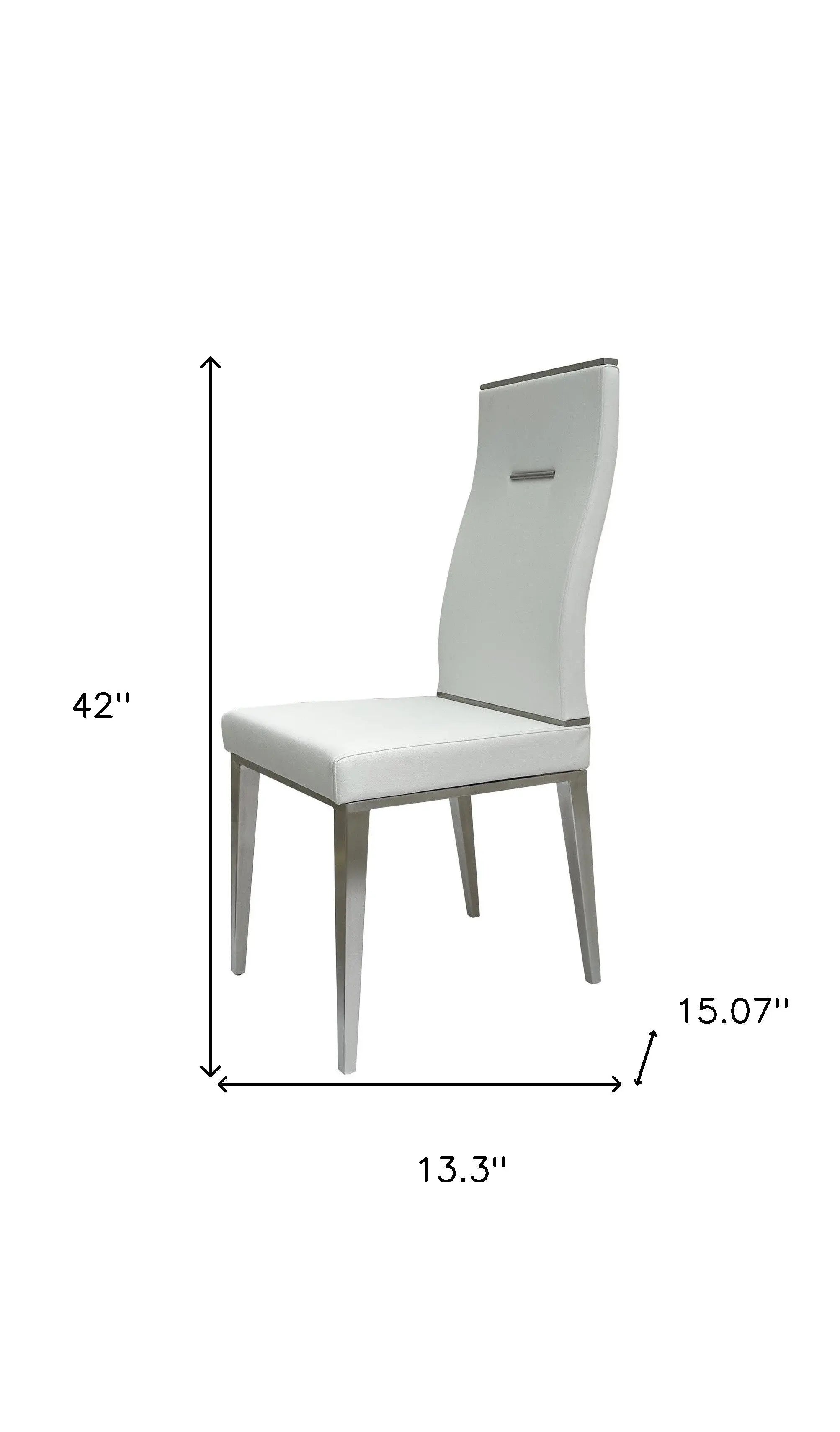 Set of Four White and Silver Upholstered Faux Leather Dining Side Chairs Homeroots Kitchen & Dining