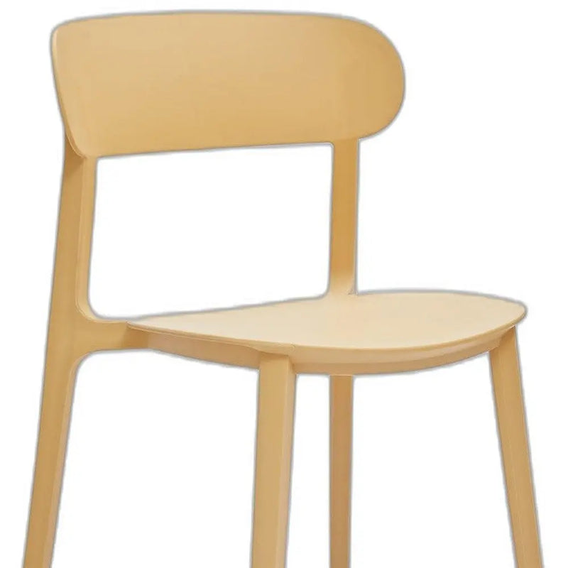 Set of Four Yellow Heavy Duty Plastic Open Back Dining Side Chairs Homeroots Kitchen & Dining