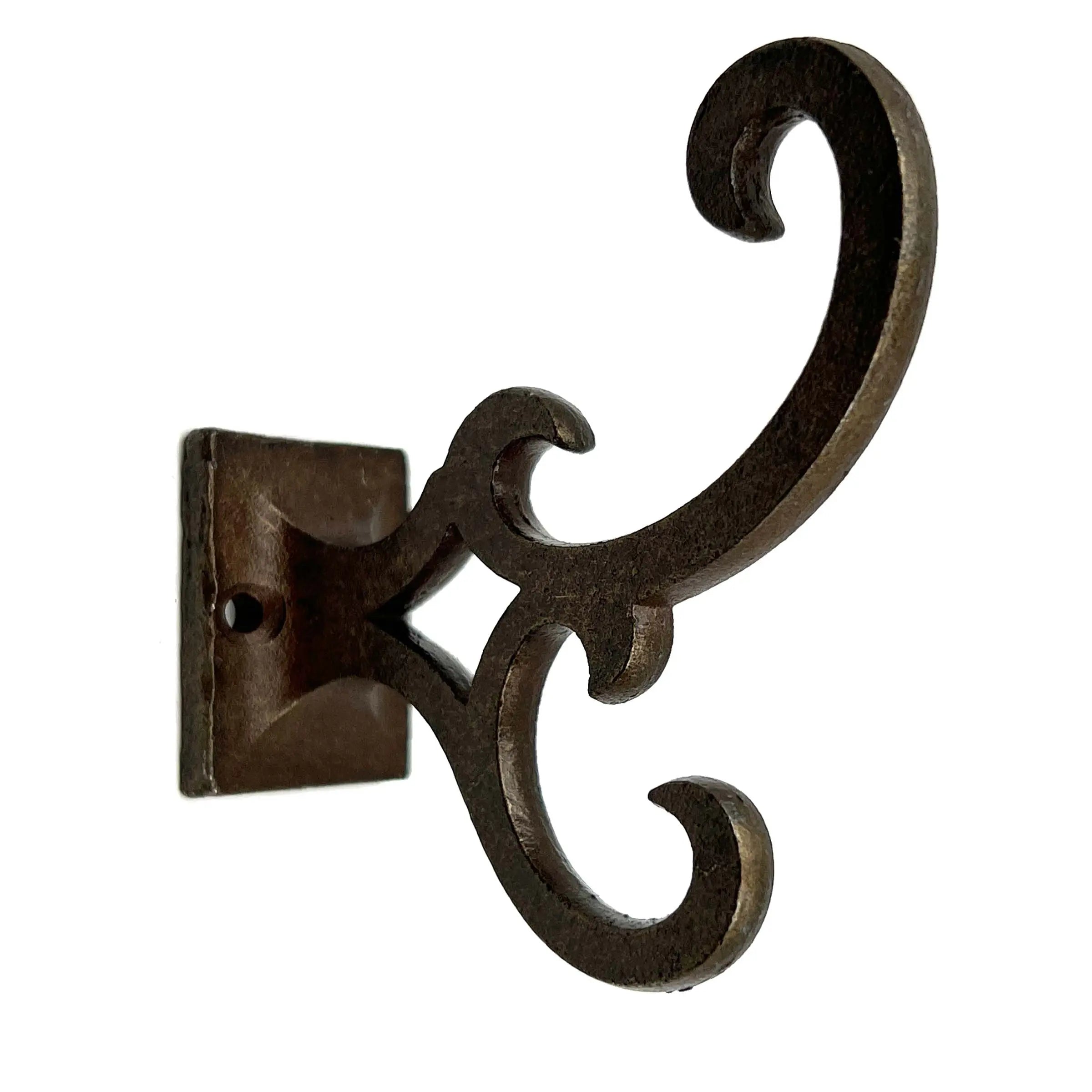 Set of Six Antiqued Bronze Cast Iron Scroll Wall Hooks Homeroots Organization