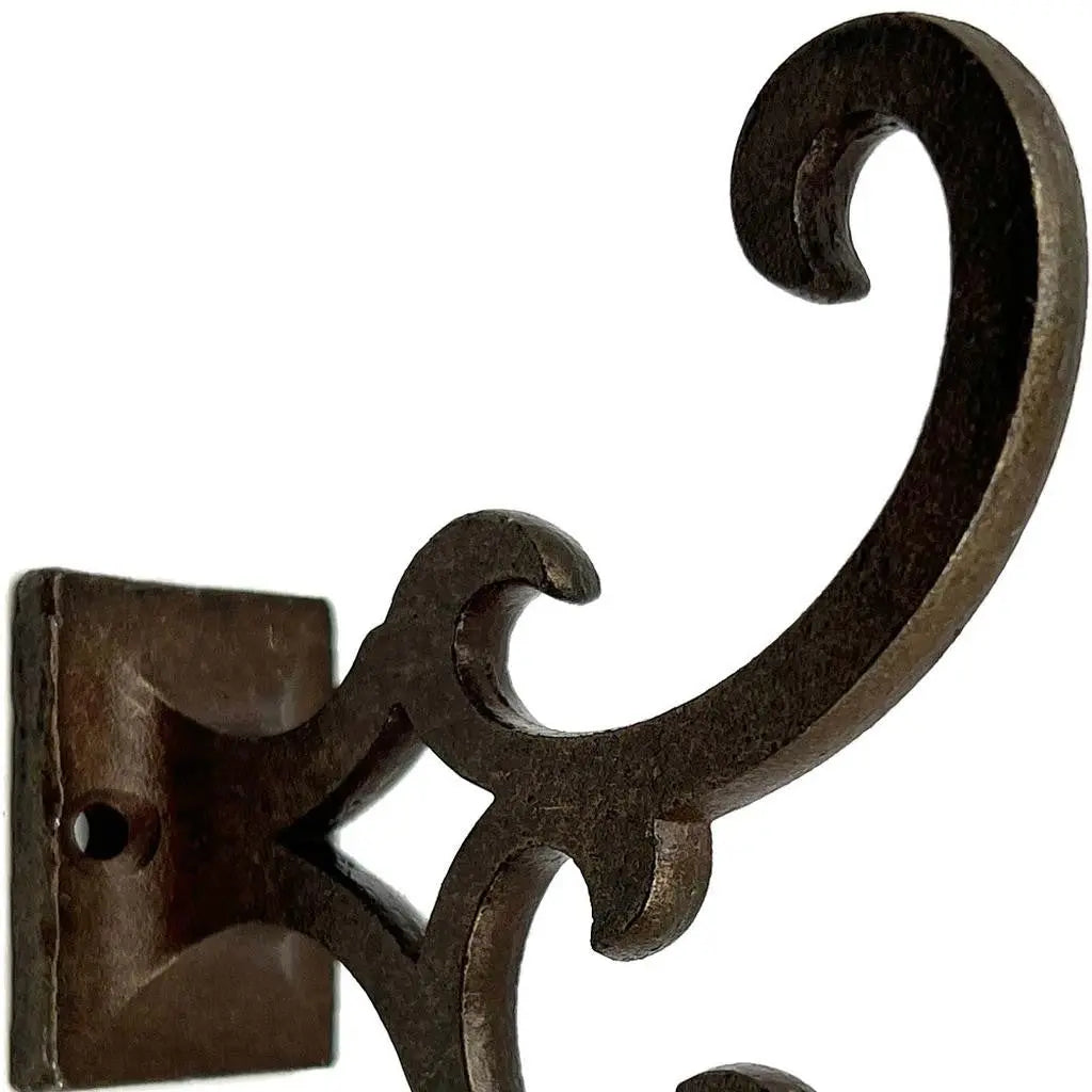 Set of Six Antiqued Bronze Cast Iron Scroll Wall Hooks Homeroots Organization