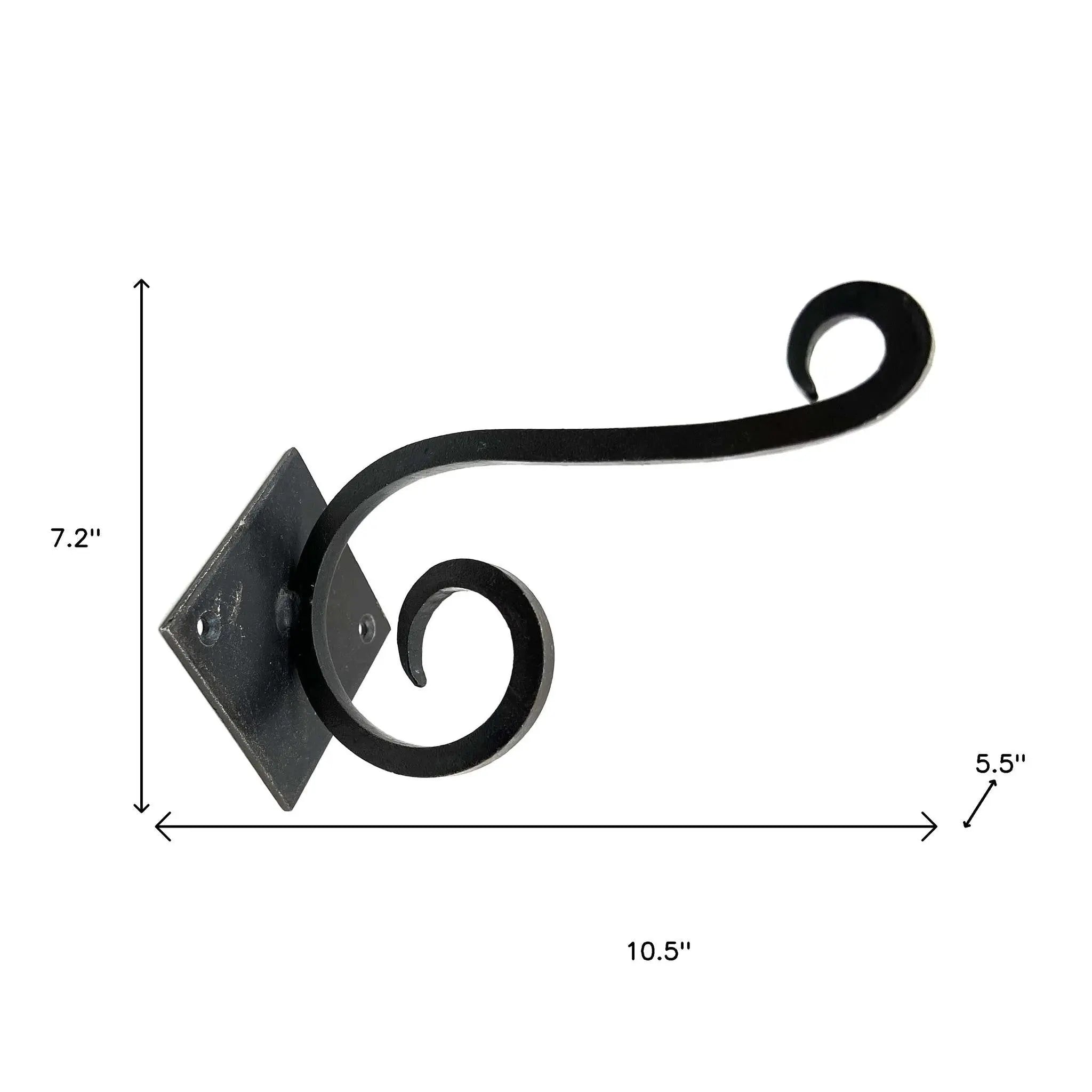 Set of Six Black Cast Iron Scroll Wall Hooks Homeroots Organization